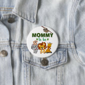 Mama moet Oerwoud Safari Baby shower zijn. Ronde Button 7,6 Cm (In situ)