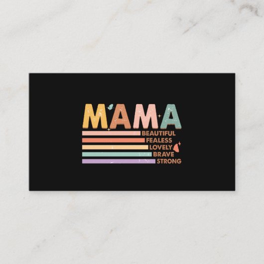 Mama mooi onbevreesd mooi dapper sterk visitekaartje (Voorkant)