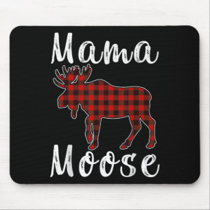 Mama Moose Familie Kerst Pyjama Rood & Zwart Muismat