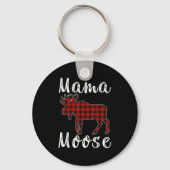 Mama Moose Family Christmas Pajama Red& Black Sleutelhanger (Voorkant)