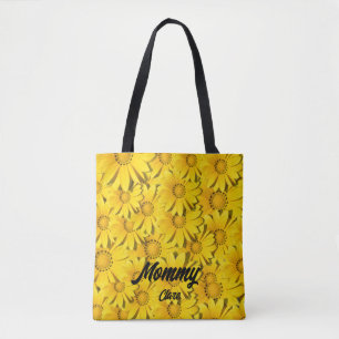 Mama naam GRANDMA Girasoles Gepersonaliseerd Draagtas