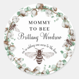 Mama naar Baby shower Ronde Sticker