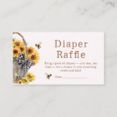 Mama naar Bee Baby shower Luier Raffle Informatiekaartje (Voorkant)