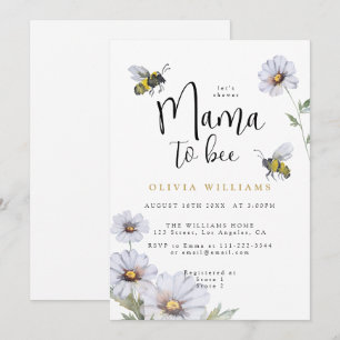 Mama naar Bee Daisies Wildflower Baby shower Kaart