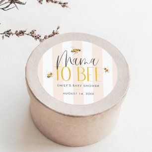 Mama naar Bee Honey Genderneutraal Baby shower Ronde Sticker