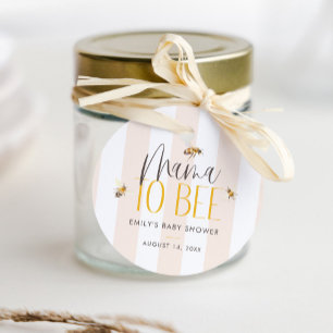 Mama naar Bee Honey Neutral Baby shower Bedankjes Labels
