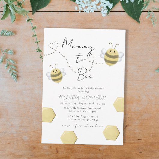 Mama naar Bee Honeycomb Genderneutraal Baby shower Kaart