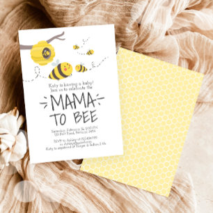 Mama naar Bee Schattige Honing Neutraal Baby showe Kaart