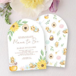 Mama naar Bee Schattige Waterverf Bumblebee Baby s Kaart