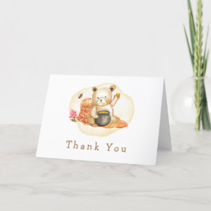 Mama naar Bee Teddy Bear Honeycomb Baby shower Bedankkaart