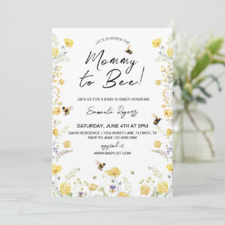 Mama naar Bee Wildbloem Baby shower Kaart