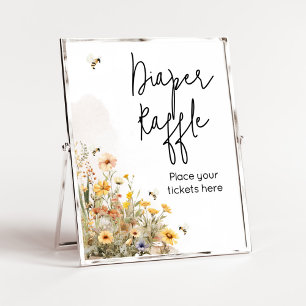 Mama naar Bee Wildflower Baby shower Luier Raffle Poster