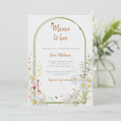 Mama naar Bee Wildflower Boho Baby shower Kaart (Staand voorkant)