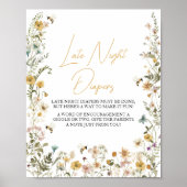 Mama naar Bee Wildflower Late Night Luiers Poster (Voorkant)