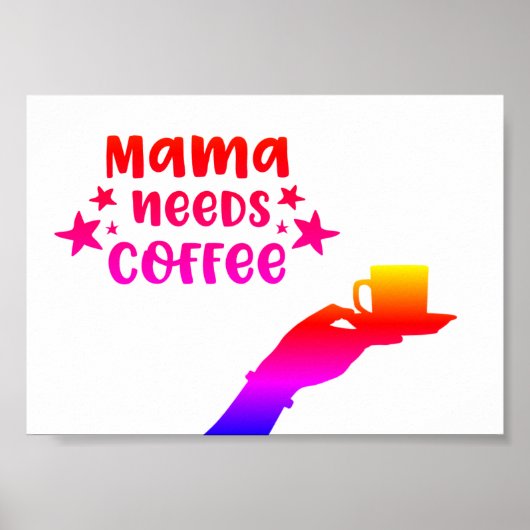 Mama Needs Coffee Poster (Voorkant)