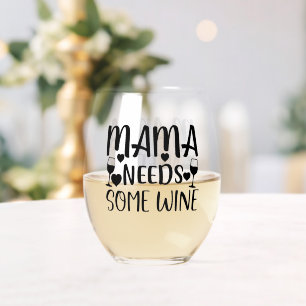 Mama Needs Wine Wijnglas Zonder Voet