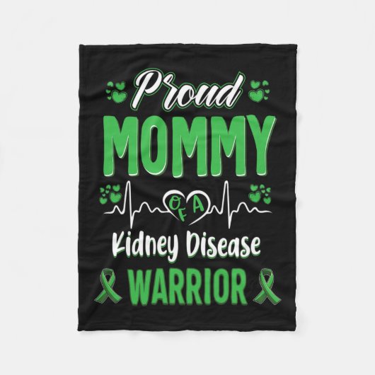 Mama Nierziekte Warrior Awareness Lint Groen Fleece Deken (Voorkant)