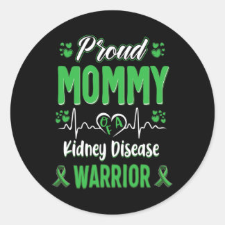 Mama Nierziekte Warrior Awareness Lint Groen Ronde Sticker