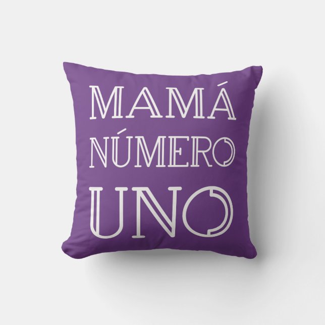 Mamá Número Uno Modern Geometric Typography Violet Kussen (Voorkant)