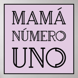 Mamá Número Uno trendy typografie op lavendel Poster