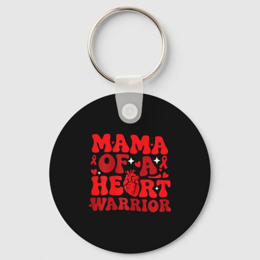 Mama Of A Heart Warrior Chd Awareness Heart Diseas Sleutelhanger (Voorkant)