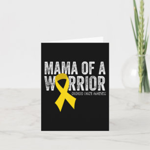 Mama of a Warrior Childhood Cancer Ribbon Oncolog Kaart