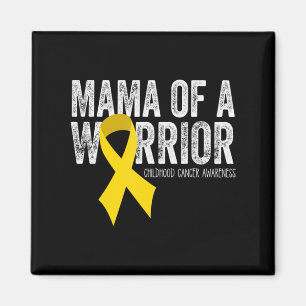 Mama of a Warrior Childhood Cancer Ribbon Oncolog Magneet