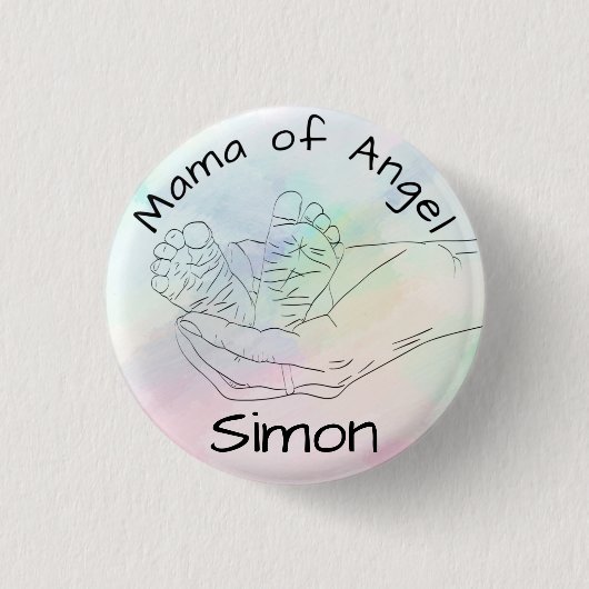 Mama of Angel "Name" Ronde Button 3,2 Cm (Voorkant)