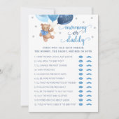 Mama of Daddy Game Baby shower Teddy Bear Kaart (Voorkant)