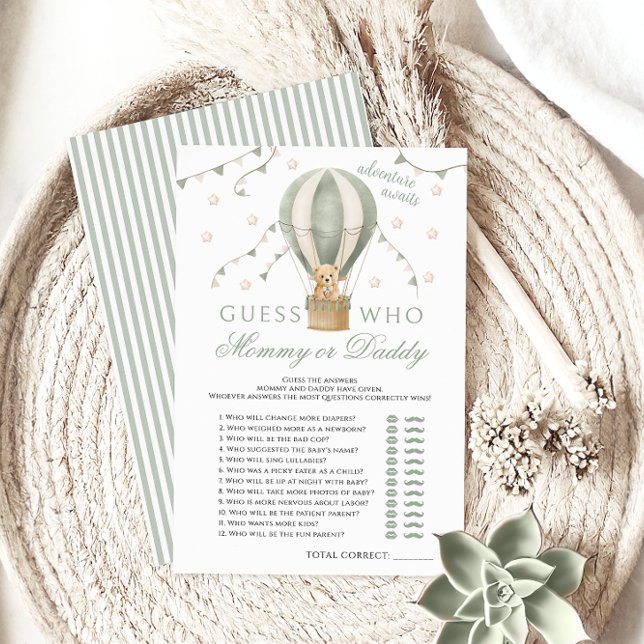 Mama of Daddy Luchtballon Groene Baby shower Spell (Creator heeft geüpload)