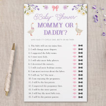 Mama of Daddy Wildflowers Ganzen Baby shower Game