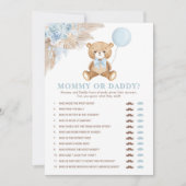 Mama of Papa Boho Beer Baby shower Game Kaart (Voorkant)