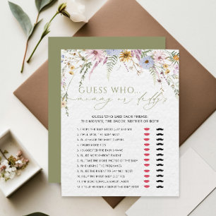Mama of Papa Meisje Wildflower Baby Shower Spel