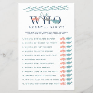 Mama of papa speelde onder het Zee Baby shower Flyer