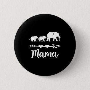 Mama olifant 2 baby's kinderen moeder van twee sch ronde button 5,7 cm
