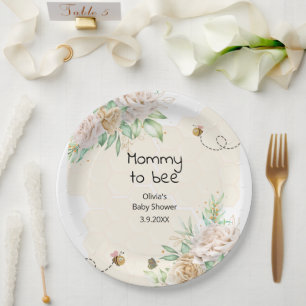 Mama om hommel bij baby shower papier borden papieren bordje