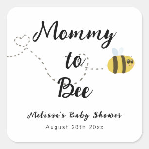 Mama om Schattig Genderneutraal Baby shower Favor Vierkante Sticker