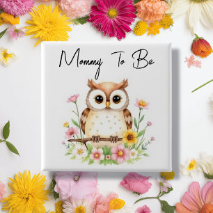 Mama om te zijn   Baby shower met Woodland-thema Vierkante Button 5,1 Cm