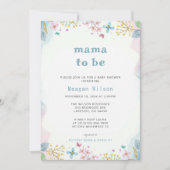 Mama om Wildflower Neutral Baby shower Kaart (Voorkant)