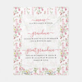 Mama oma & overgrootmoeder met namen Bloemen Fleece Deken (Voorkant)