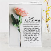 Mama – Onvervangbaar | Klassieke kaart - Roze M (Gele Bloem)