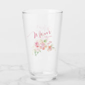 Mama Opgericht Blush Roze Bloemen Waterverf Glas (Achterkant)
