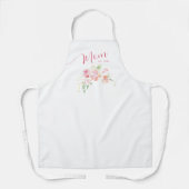 Mama Opgericht Blush Roze Bloemen Waterverf Schort (Voorkant)