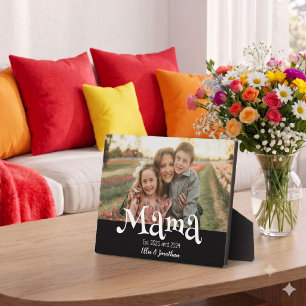 Mama Opgericht Foto Kinderen Naam Fun Tekst Fotoplaat