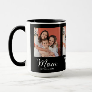 Mama Opgericht Script Zwart 3 Foto Koffiemok Mok