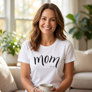 Mama Opgericht Script Zwart Aangepast Nieuw Jaar M T-shirt