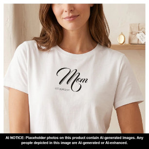 Mama Opgericht Zwart Schrift Aangepast Jaar Nieuwe T-shirt