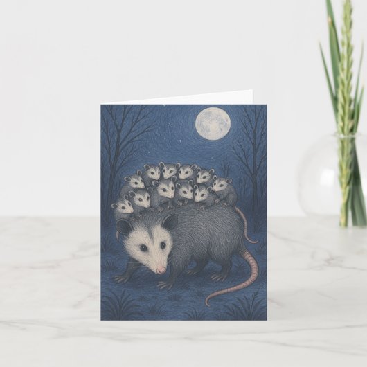 Mama Opossum Bedankkaart (Voorkant)