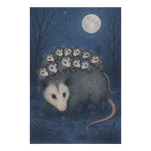 Mama Opossum Perfect Poster