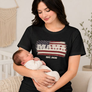 MAMA Oprichtingsjaar Amerikaanse Vlag Tri-Blend Shirt
